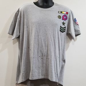 7 souls men's damaged distressed shirt